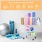 Modern Home Gym Weight White Rack with Wheels & Storage Hooks – 3-Tier Organizer for Dumbbells, Resistance Bands, Yoga Mat, and Fitness Accessories